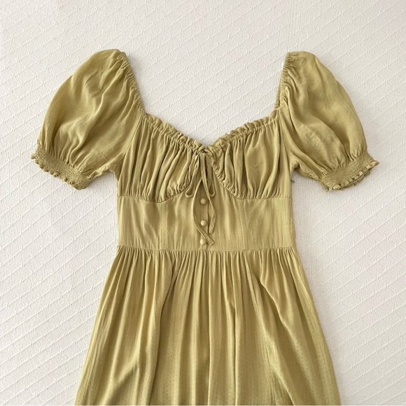 Lulus Good Side Light Green Short Sleeve Bustier Midi Dress Small - Picture 3 of 7